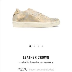 LEATHER CROWN GOLD SNEAKERS